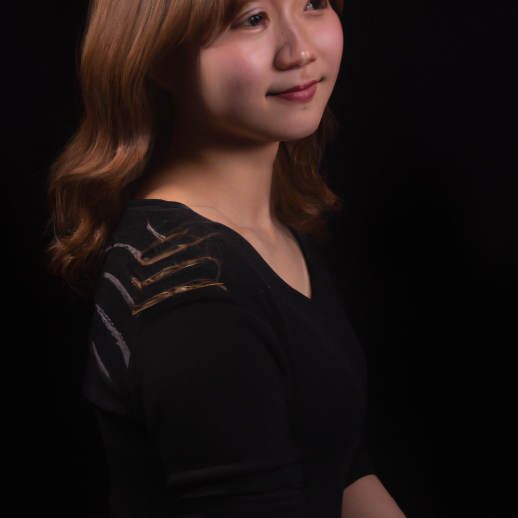 부드러운 렘브란트 라이팅으로 촬영된 인물 사진의 예시