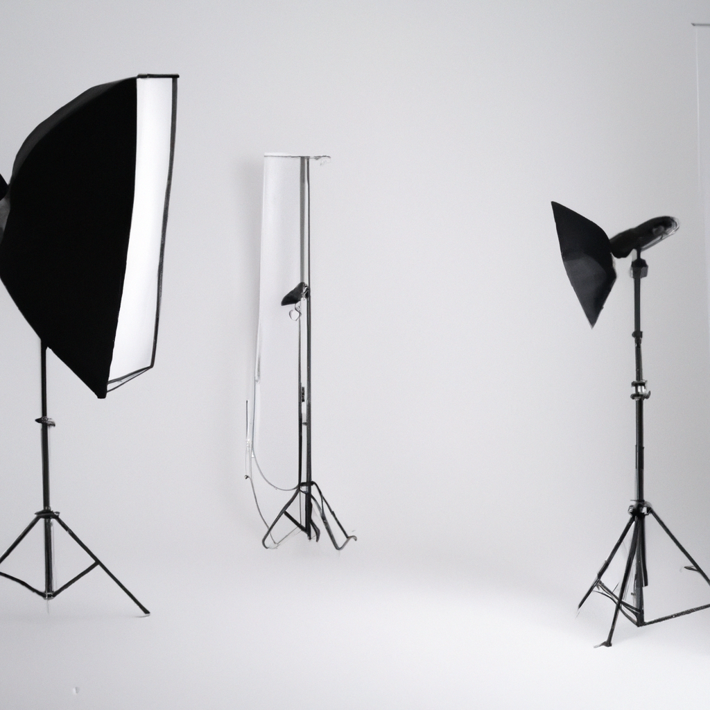스튜디오 렌탈 장비 세팅, C-스탠드와 소프트박스, 화이트 사이클로라마